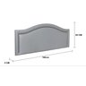 Cabeceira Queen Provençal Luxo Estofada 160x60 - Suede Cinza - Tachas Fume - 3