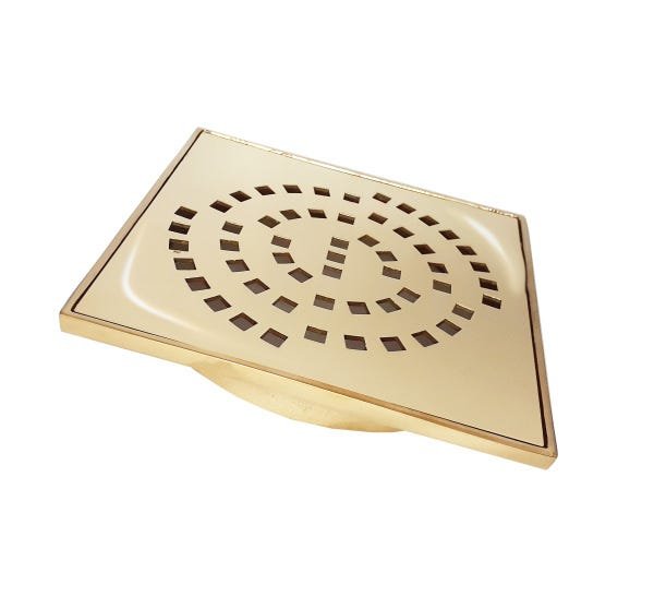Ralo Dourado Solar com Caixilho 15X15 - By Fineza - 3