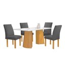 Ver imagem 2 de Conjunto Mesa Stella Ripada 120cm com 4 Cadeiras Canela Tampo Smart Plus com Vidro