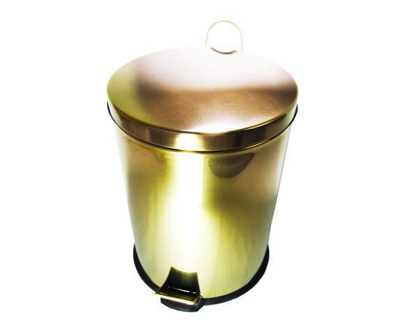 Lixeira Dourada em Aço Inox para banheiro com Pedal 30L – By Fineza