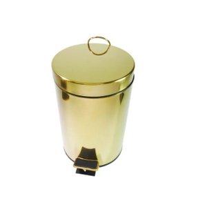 Lixeira Dourada em Aço Inox para banheiro com Pedal 12L – By Fineza