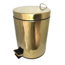 Ver imagem 3 de Lixeira Dourada em Aço Inox para banheiro com Pedal 12L – By Fineza