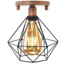 Ver imagem 4 de Lustre Teto Plafon Lâmpada Led St64 Industrial Aramado Diamante Preto Retrô Vintage Cobre Rose