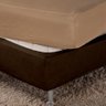 Saia Box Fit Cama King Capa Elástica Malha Gel Lisa 1 Peça Marrom - 1