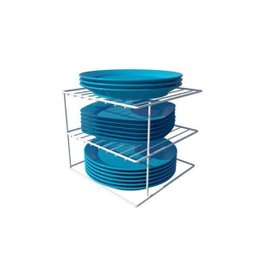 Suporte Organizador de Pratos Dicarlo Quadrado Aço Branco - 1