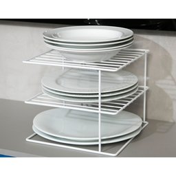 Suporte Organizador de Pratos Dicarlo Quadrado Aço Branco - 2
