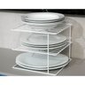 Suporte Organizador de Pratos Dicarlo Quadrado Aço Branco - 2