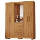 Ver imagem 1 de Guarda Roupa Casal Lyon 4 Portas de Bater 3 Gavetas MDF MDP Cedro Milani Movelaria