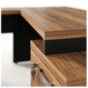 Ver imagem 5 de Mesa de Escritório em L Diretor 1,92 x 1,60 Tampo 40mm com Gaveteiro – Nogal Sevilha / Preto