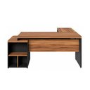 Ver imagem 2 de Mesa de Escritório em L Diretor 1,92 x 1,60 Tampo 40mm com Gaveteiro – Nogal Sevilha / Preto