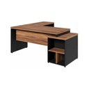 Ver imagem 3 de Mesa de Escritório em L Diretor 1,92 x 1,60 Tampo 40mm com Gaveteiro – Nogal Sevilha / Preto