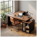 Ver imagem 4 de Mesa de Escritório em L Diretor 1,92 x 1,60 Tampo 40mm com Gaveteiro – Nogal Sevilha / Preto