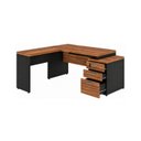 Ver imagem 1 de Mesa de Escritório em L Diretor 1,92 x 1,60 Tampo 40mm com Gaveteiro – Nogal Sevilha / Preto