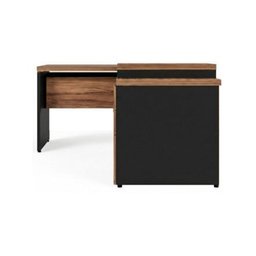 Mesa de Escritório em L Diretor 1,92 x 1,60 Tampo 40mm com Gaveteiro – Nogal Sevilha / Preto - 5 Mesa de Escritório em L Diretor 1,92 x 1,60 Tampo 40mm com Gaveteiro – Nogal Sevilha / Preto - 5