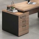 Ver imagem 3 de Mesa Pedestal com L - 1,92x1,60M - Webstart - Nogal Sevilha/Preto