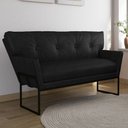 Ver imagem 2 de Sofá Namoradeira 2 Lug Industrial Pto Anitta Sintético Pu Preto D03 - D'Rossi