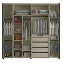 Ver imagem 5 de Guarda Roupa Reflecta 6 Portas LED Preto - Gelius