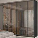 Ver imagem 1 de Guarda Roupa Reflecta 6 Portas LED Preto - Gelius