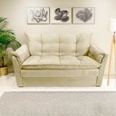 Ver imagem 2 de Sofá Small 3 Lugares Conforto Nude Suede 160cm Estrutura MDF MDP Design Moderno Herrero