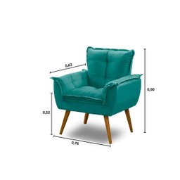 Kit 2 Poltronas Decorativa Opala Suede Tiffany - 4