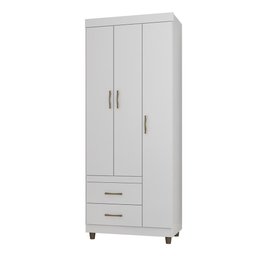 Roupeiro Solteiro 3 Portas 2 Gavetas Branco 2232-50 Araplac - 2