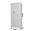Ver imagem 4 de Roupeiro Solteiro 3 Portas 2 Gavetas Branco 2232-50 Araplac