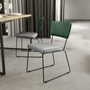Ver imagem 2 de Kit 02 Cadeiras Decorativas Sala Jantar Allana L02 Facto Verde Musgo Linho Cinza - Lyam Decor