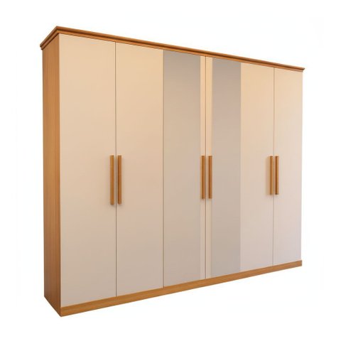 Guarda-roupa Bom Pastor Vellar 6 Portas Naturale | Off White