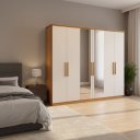 Ver imagem 4 de Guarda-roupa Bom Pastor Vellar 6 Portas Naturale | Off White