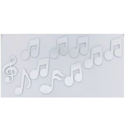 Espelho Decorativo Prata Notas Musicais 10cm Kit 10 Peças - 3