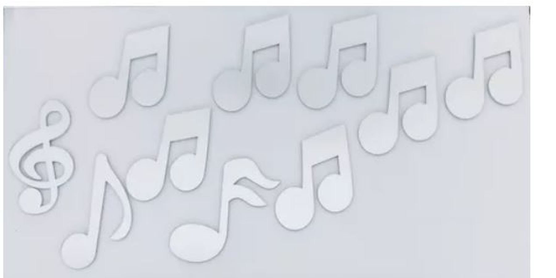Espelho Decorativo Formato Notas Musicais - Kit Médio, Decoração Divertida Para Parede