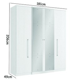 Guarda-Roupa Thb Splendore Plus Glass com Espelho 4 Portas 2 Gavetas - 4