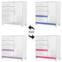 Ver imagem 5 de Cômoda para Quarto 98cm com 4 Gavetas Baco Flex Branco Z17 - Mpozenato