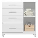 Ver imagem 6 de Cômoda para Quarto 98cm com 4 Gavetas Baco Flex Branco Z17 - Mpozenato
