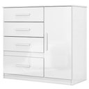 Ver imagem 7 de Cômoda para Quarto 98cm com 4 Gavetas Baco Flex Branco Z17 - Mpozenato