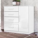 Ver mais imagens de Cômoda para Quarto 98cm com 4 Gavetas Baco Flex Branco Z17 - Mpozenato