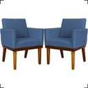 Ver imagem 1 de Kit 2 Poltronas Decorativa para Sala Recepção Consultório Escritório Base em Madeira Divine
