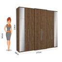 Ver imagem 3 de Guarda-Roupa Thb Lumiére Glass com Espelho 6 Portas 4 Gavetas