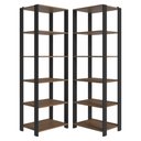 Ver imagem 2 de Armário Estante Multiuso Organizador de Canto 10 Prateleiras 118cm Rustic Preto Madesa