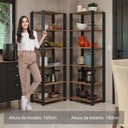 Ver imagem 7 de Armário Estante Multiuso Organizador de Canto 10 Prateleiras 118cm Rustic Preto Madesa