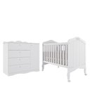 Ver imagem 1 de Jogo de Quarto Infantil Cômoda Encanto e Berço Harmonia Branco - Permóbili Baby
