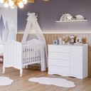 Ver imagem 2 de Jogo de Quarto Infantil Cômoda Encanto e Berço Harmonia Branco - Permóbili Baby