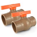 Ver imagem 1 de 2x Registro Esfera Soldável Pvc 32mm (1) Marrom Cola