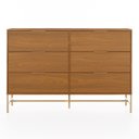 Ver imagem 1 de Cômoda Square para Quarto Grande 6 Gavetas Pés de Metal 138cm Louro Freijó  Casavee