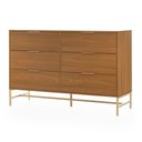 Ver imagem 3 de Cômoda Square para Quarto Grande 6 Gavetas Pés de Metal 138cm Louro Freijó  Casavee