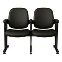 Ver imagem 2 de Poltrona Auditório Rebatível 02 Lugares – Linha Premium - Corino Preto - 38102
