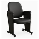 Ver imagem 4 de Poltrona Auditório Rebatível 02 Lugares – Linha Premium - Corino Preto - 38102