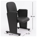 Ver imagem 7 de Poltrona Auditório Rebatível 02 Lugares – Linha Premium - Corino Preto - 38102