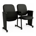 Ver imagem 1 de Poltrona Auditório Rebatível 02 Lugares – Linha Premium - Corino Preto - 38102