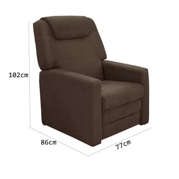 Poltrona do Papai Sleep Chair Reclinavel no Tecido Suede Veludo  Simbal - 4